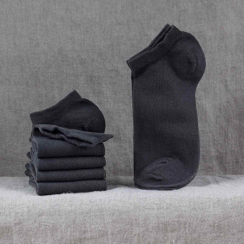 Schwarze Leinen-Knöchelsocken – Moderner Stil und atmungsaktiver Komfort