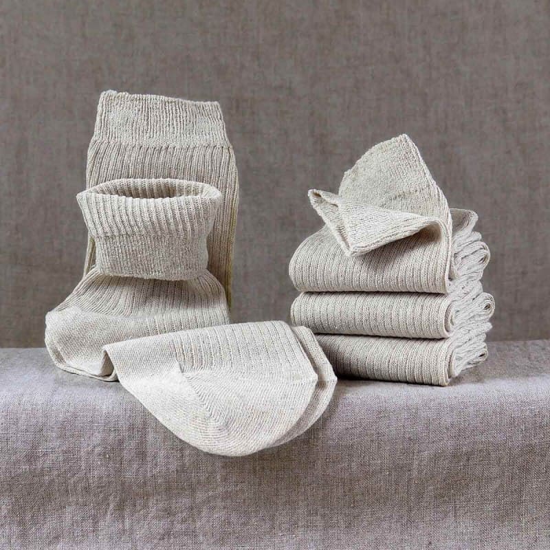 Linen Relax Stripes Socks - FlaxLin Eco Textiles