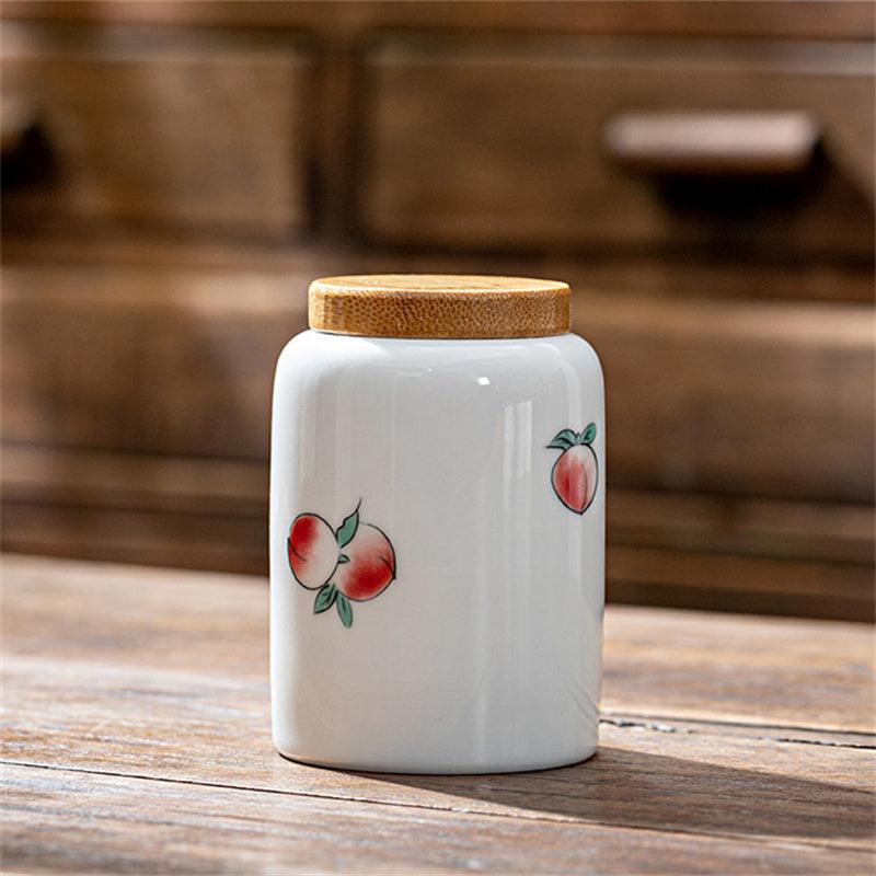 Artistic Ceramic Canisters: Hand-Painted Elegance for Loose Tea Storage - FlaxLin Eco Textiles