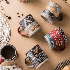 Handmade Retro Coffee Cup – Luxury Vintage-Style Coffee Mug -  - FlaxLin Eco Textiles