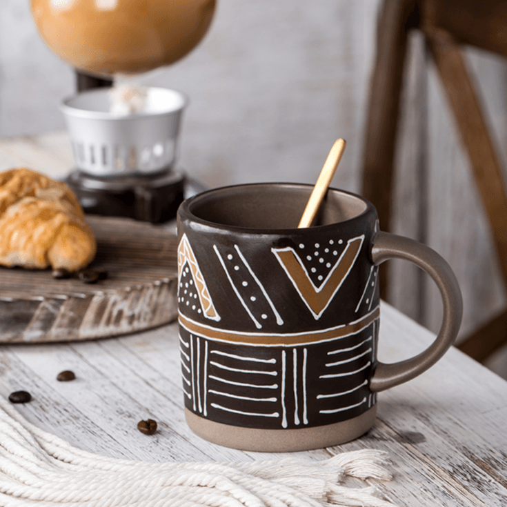 Handmade Retro Coffee Cup – Luxury Vintage-Style Coffee Mug -  - FlaxLin Eco Textiles