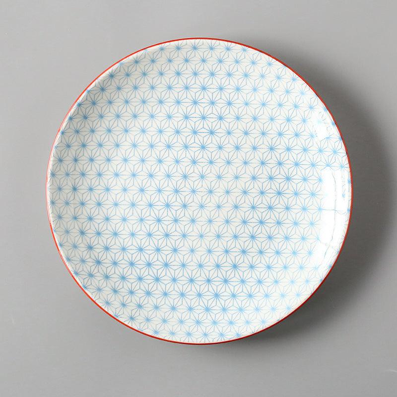 Japanese Artistry: Large Flat Ceramic Plate - FlaxLin Eco Textiles