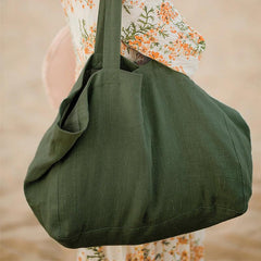 Natural Pure Linen Large Beach Bag - Spacious & Eco-Friendly - FlaxLin Eco Textiles