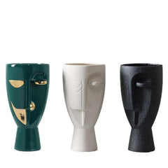 Nordic Artistry Face Ceramic Vase: A Fusion of Divine Elegance and Modern Craft - FlaxLin Eco Textiles