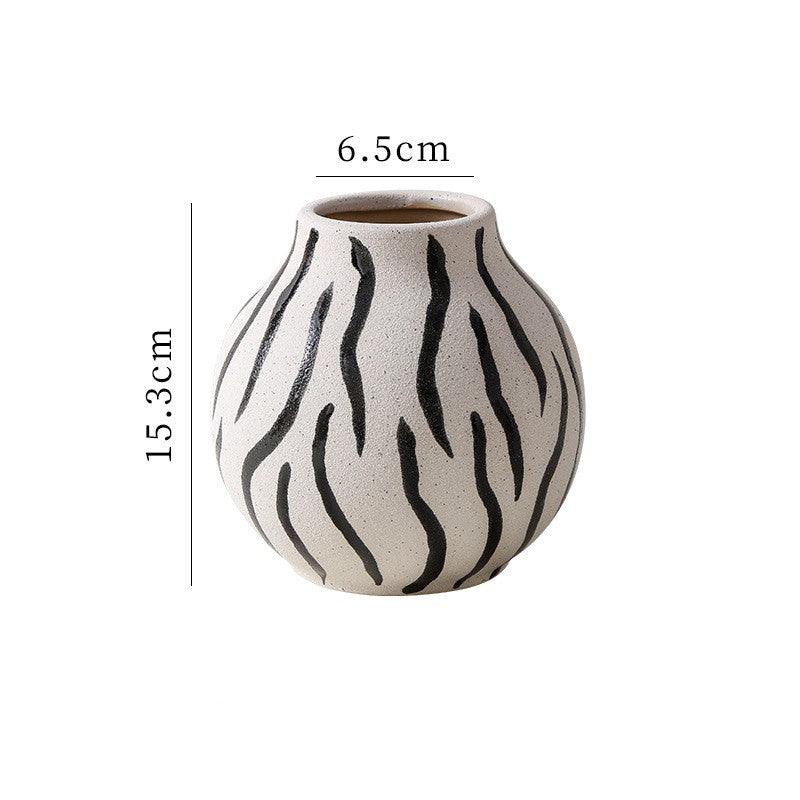 Nordic Simple Hand-Painted Ceramic Household Vase - FlaxLin Eco Textiles