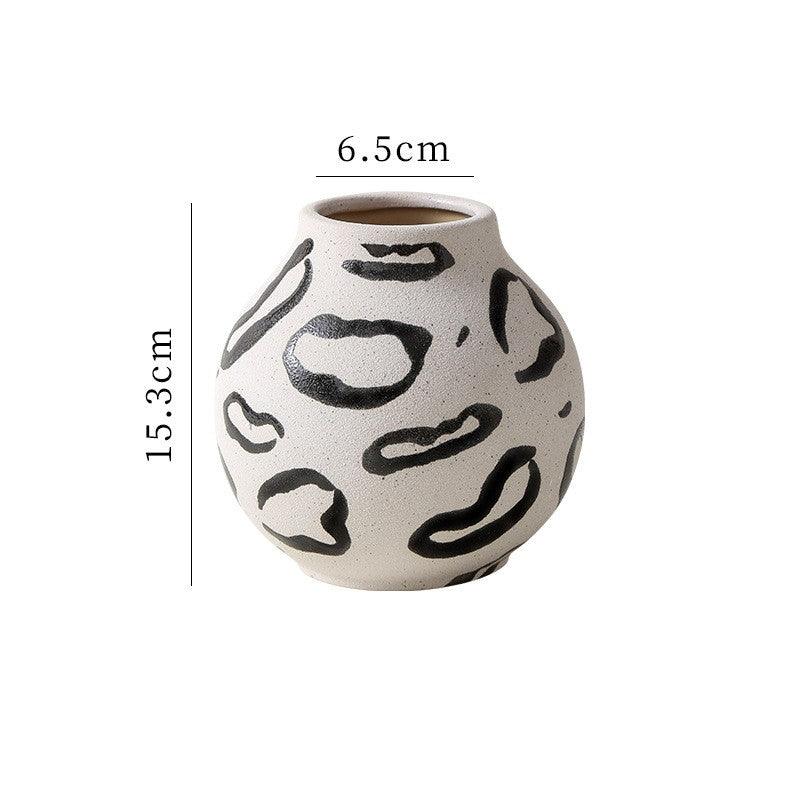 Nordic Simple Hand-Painted Ceramic Household Vase - FlaxLin Eco Textiles