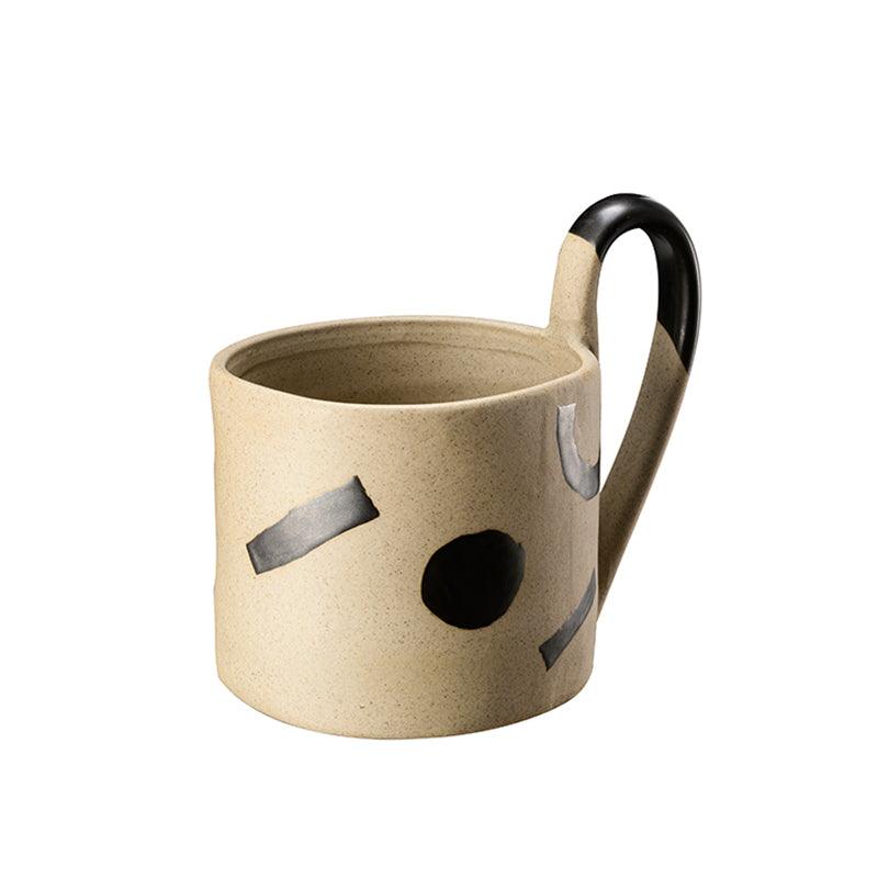 Geometric Pattern Handmade Ceramic Mug - Nordic Style Elegance -  - FlaxLin Eco Textiles