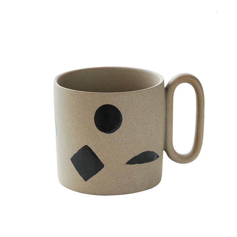 Geometric Pattern Handmade Ceramic Mug - Nordic Style Elegance -  - FlaxLin Eco Textiles