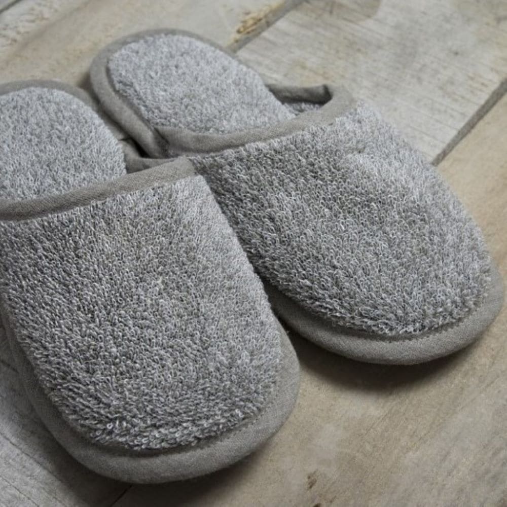 Pure Linen Terry Slippers - FlaxLin Eco textiles