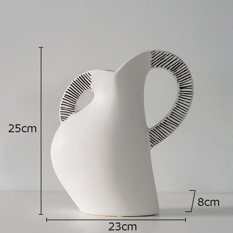 Scandinavian Creative Minimalist Ceramic Vase Ornaments - FlaxLin Eco Textiles