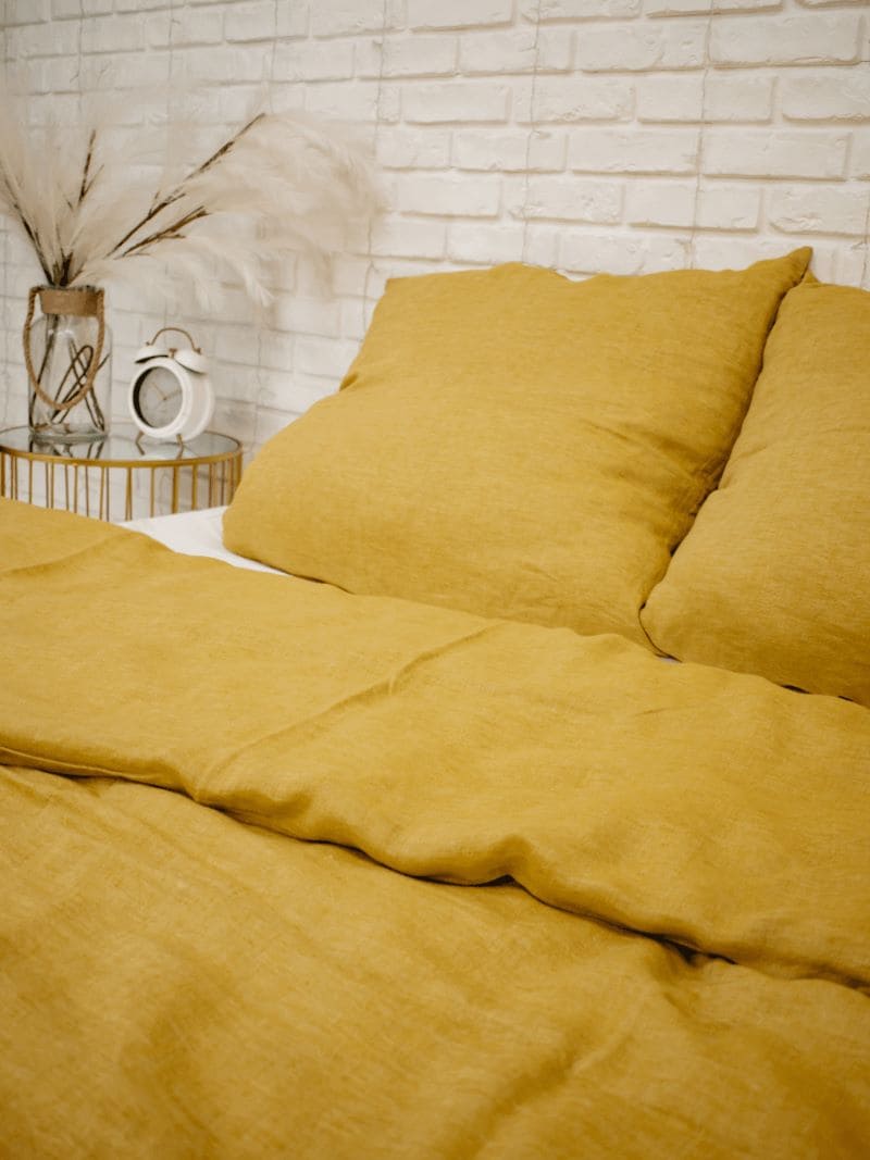 Set of Yellow Linen Pillowcases (2 Pieces) -  Linen pillowcase, Pillowcase set - FlaxLin Eco Textiles