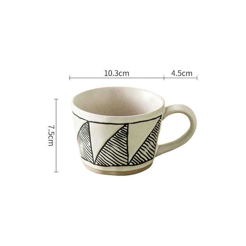 Stoneware Retro Hand-Squeezed Ceramic Cup - FlaxLin Eco Textiles