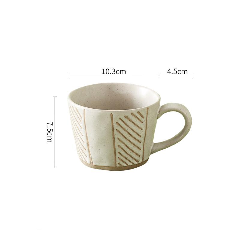 Stoneware Retro Hand-Squeezed Ceramic Cup - FlaxLin Eco Textiles