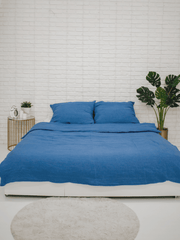 Blue soft linen duvet cover - Bedroom, label, Linen duvet cover - FlaxLin Eco Textiles