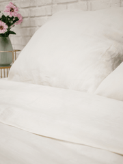 Creame White Linen Pillowcase Set (2 pieces) - Linen pillowcase, Pillowcase set - FlaxLin Eco Textiles