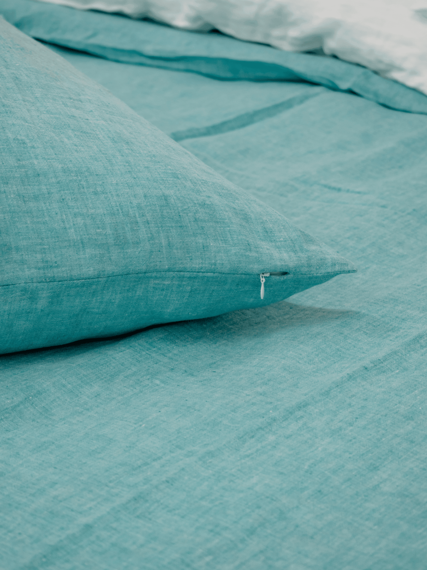 Green Melange Linen Pillowcase Set (2 pieces) - Linen pillowcase, Pillowcase set - FlaxLin Eco Textiles