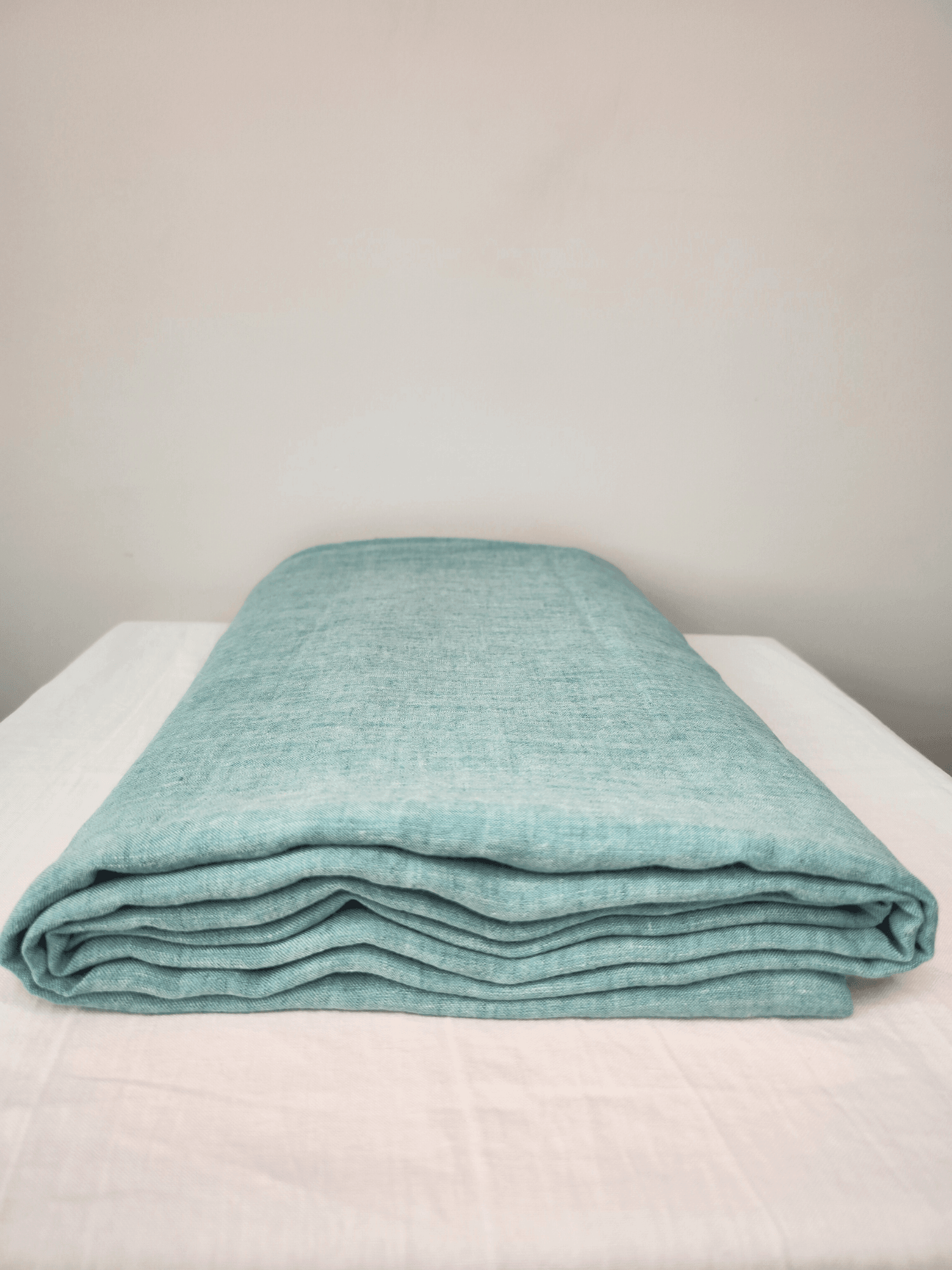 Green Melange Soft Linen Sheet - Bedroom, Linen sheet - FlaxLin Eco Textiles