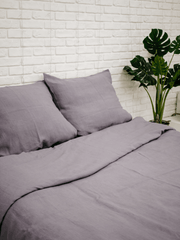 Perfect Gray Soft Linen Bedding Set (The set includes 4 items of gray color) - Bedroom, Linen bedding set - FlaxLin Eco Textiles