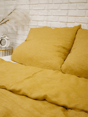 Yellow Soft Linen Pillowcase - Bedroom, label, Linen pillowcase - FlaxLin Eco Textiles